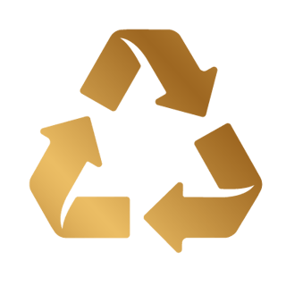 recycled plastic golden cremetalic icon
